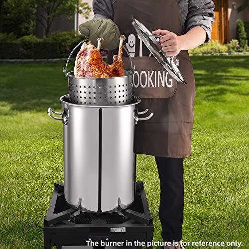 ARC 32QT Stainless Steel Stock Pot 6-Piece with Basket and Steamer Rack L393867