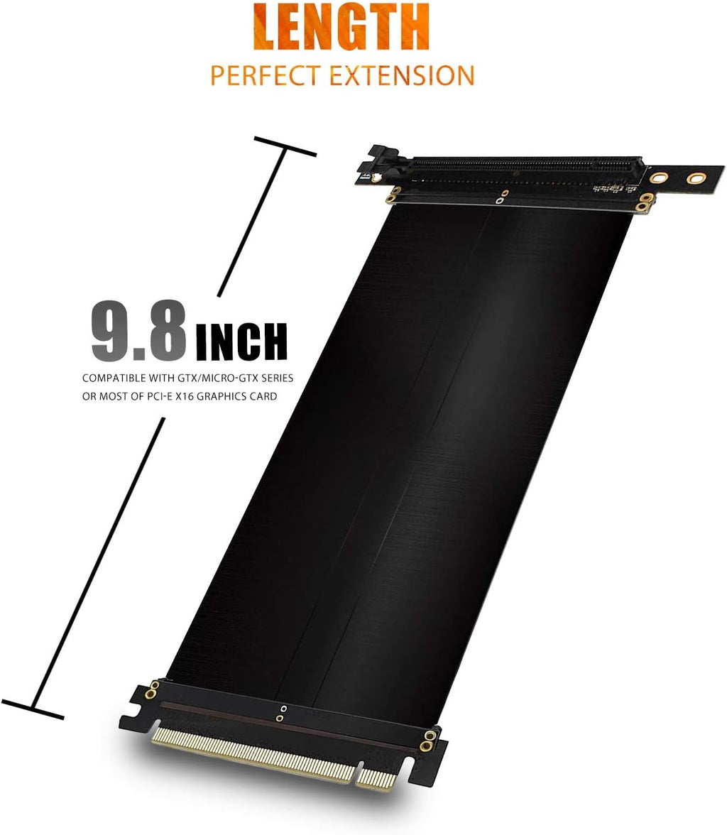 PCIE 4.0 16x Shielded Riser Cable for GPU Extension 20CM-90 k7