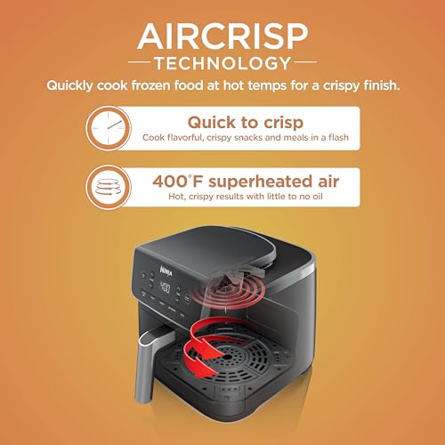 Air Fryer 4-in-1 5 QT Nonstick Basket Grey k7p