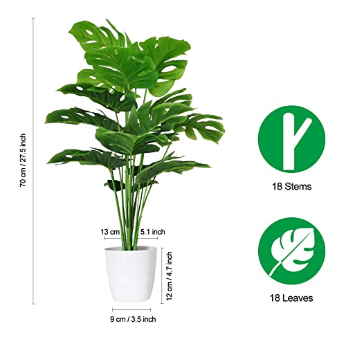 Artificial Areca Palm Plants in Pots 32 Inch Faux Tropical Tree a7