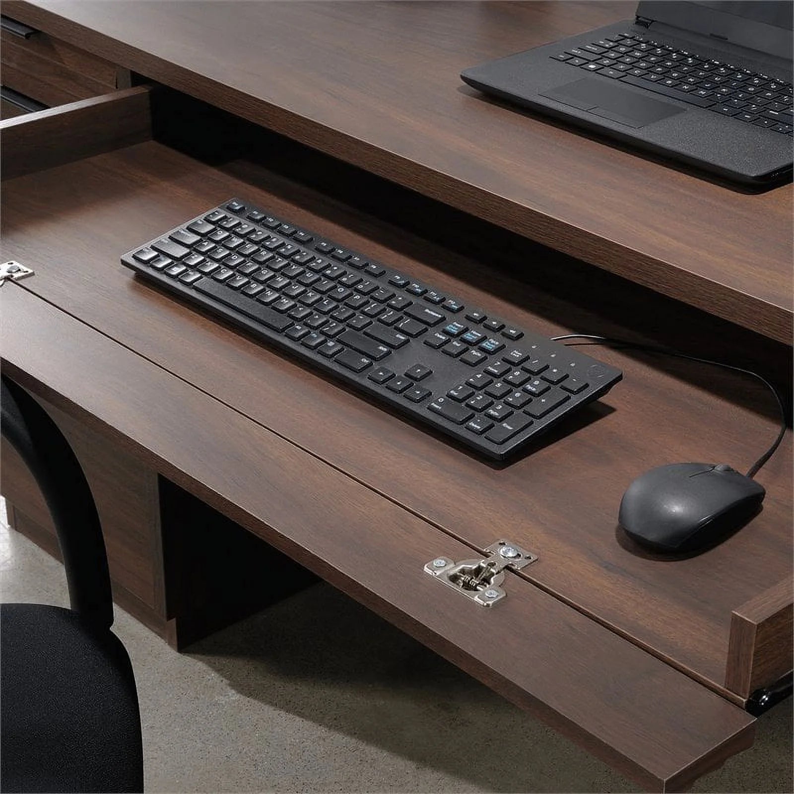 Pemberly Row 72" Wooden Computer Desk in Spiced Mahogany M418710