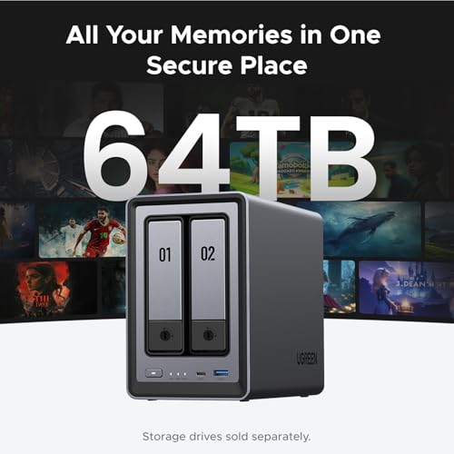 2-Bay Desktop NAS with Intel N100, 8GB DDR5, 2.5GbE, M.2 NVMe Slots, 4K HDMI, Diskless a7
