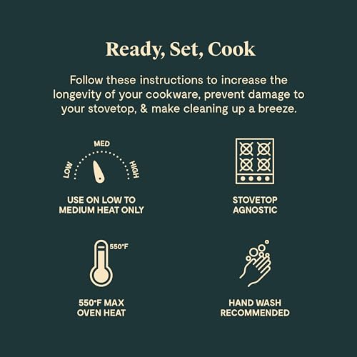 Caraway Square Cookware Set - Non-Stick Ceramic Coated Pans, PTFE & PFOA Free - Marigold D683