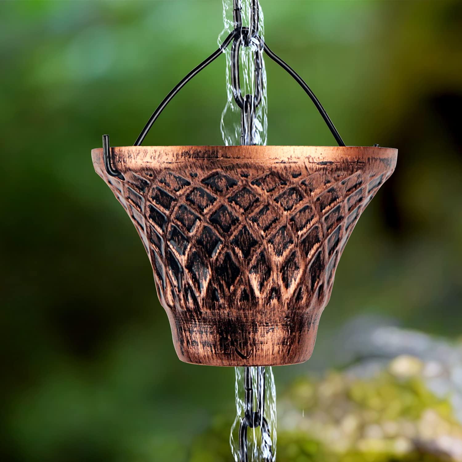 Copper Rain Chain for Downspout Garden Decor 8.5 ft k7