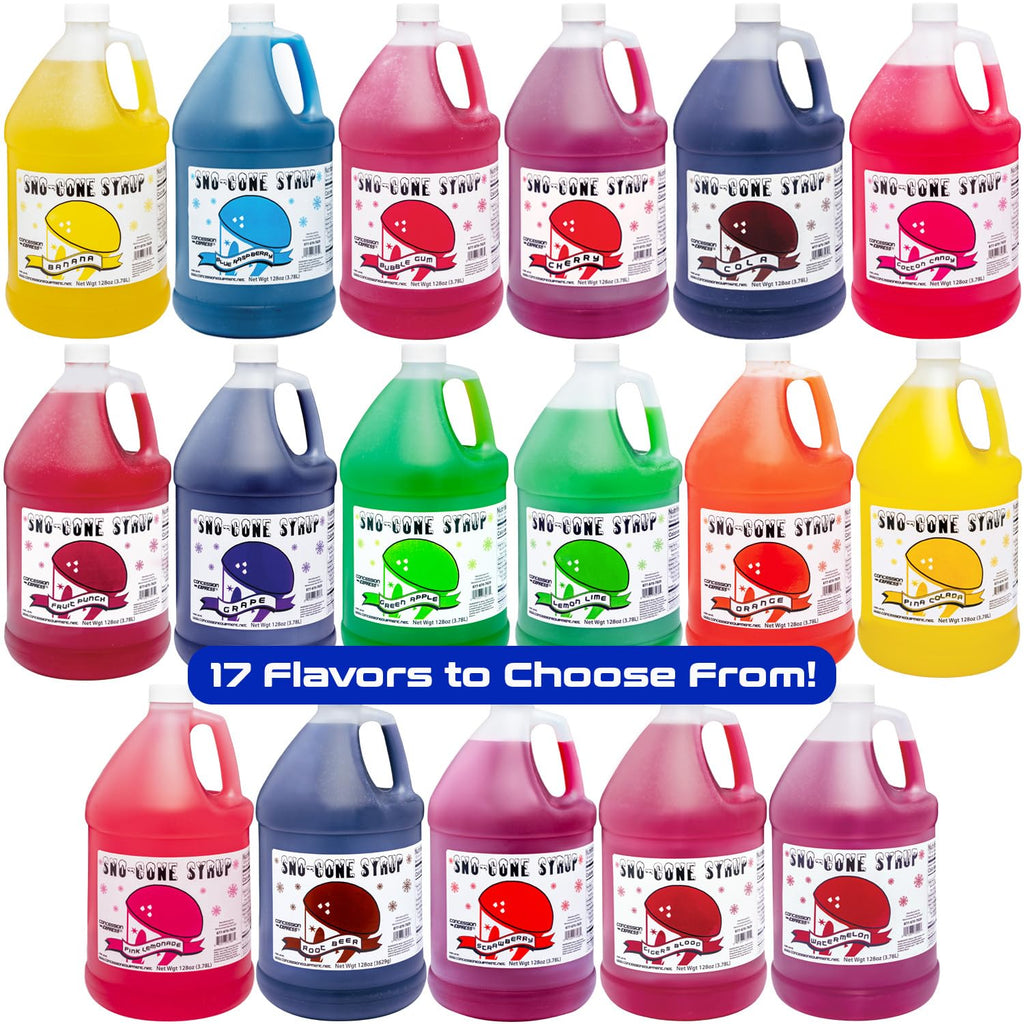 Sno-Cone Syrup 4/128oz Gallons Choose Your Own Flavors F39928