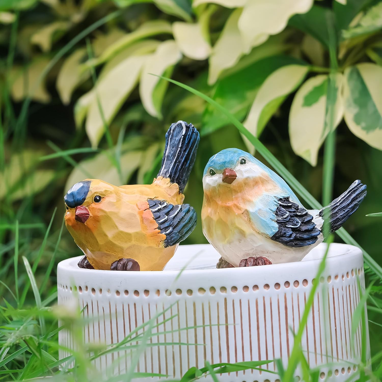 Bird Garden Decor Outdoor Statues Set of 3 Resin Ornaments a7