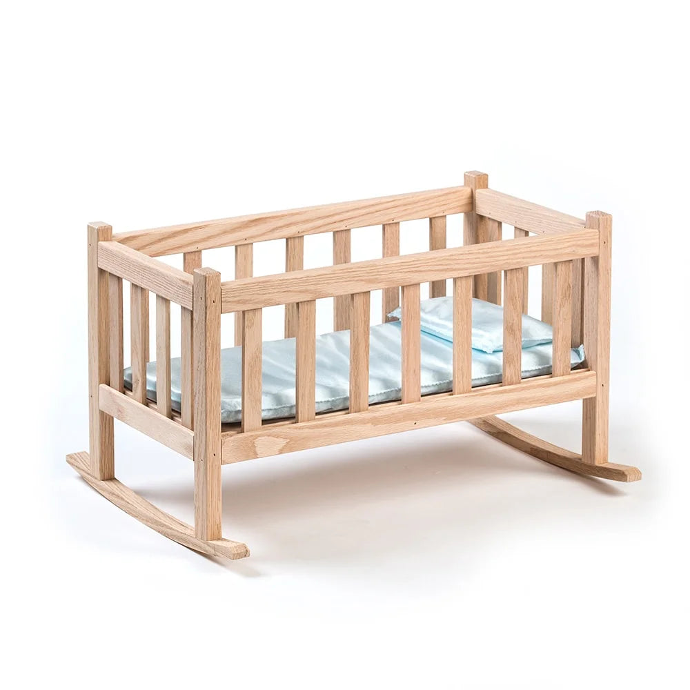 Eli & Mattie Amish Made Oak Doll Rocking Cradle Toy 22 inch T580232