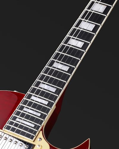 Leo Jaymz Full Size Single Cut Electric Guitar Mahogany with US Flag Sticker F202