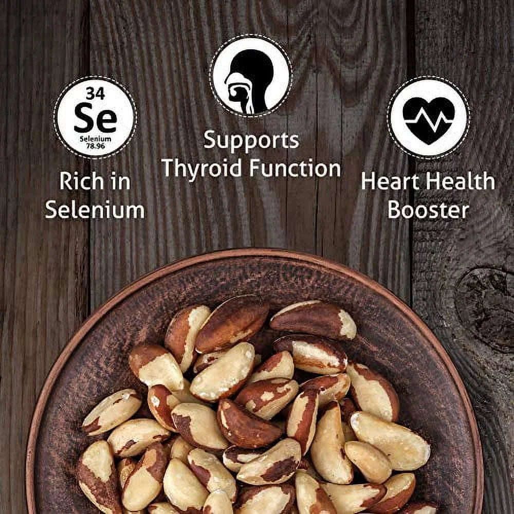 Dry Roasted Brazil Nuts Sea Salted, No Oil, Non GMO, Kosher 32 oz F897