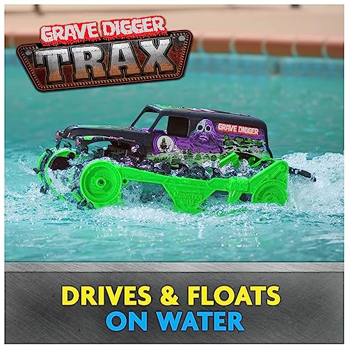 Monster Jam Official Grave Digger Trax All-Terrain Remote Control Vehicle, 1:15 Scale, Kids Toys Ages 4+ R886636