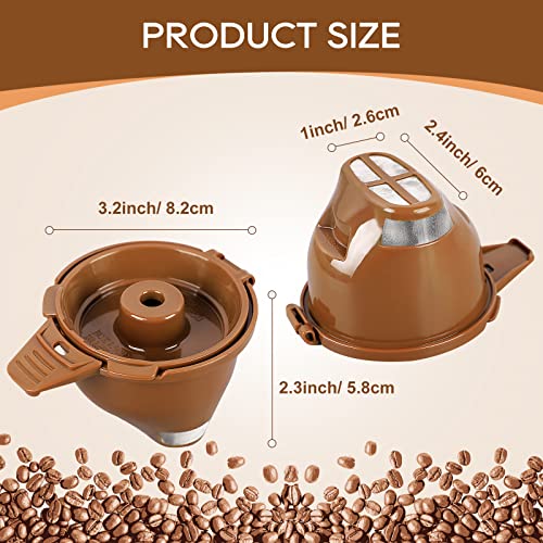 KEEPOW Reusable Coffee Filter for Hamilton Beach FlexBrew, 2 Pack, Brown P774