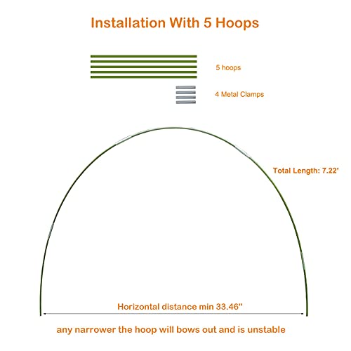 Garden Hoop House Kit for Raised Beds Row Cover Tunnel 20packs a7