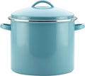 Farberware Enamel on Steel Stock Pot/Stockpot with Lid - 16 Quart, Aqua Blue