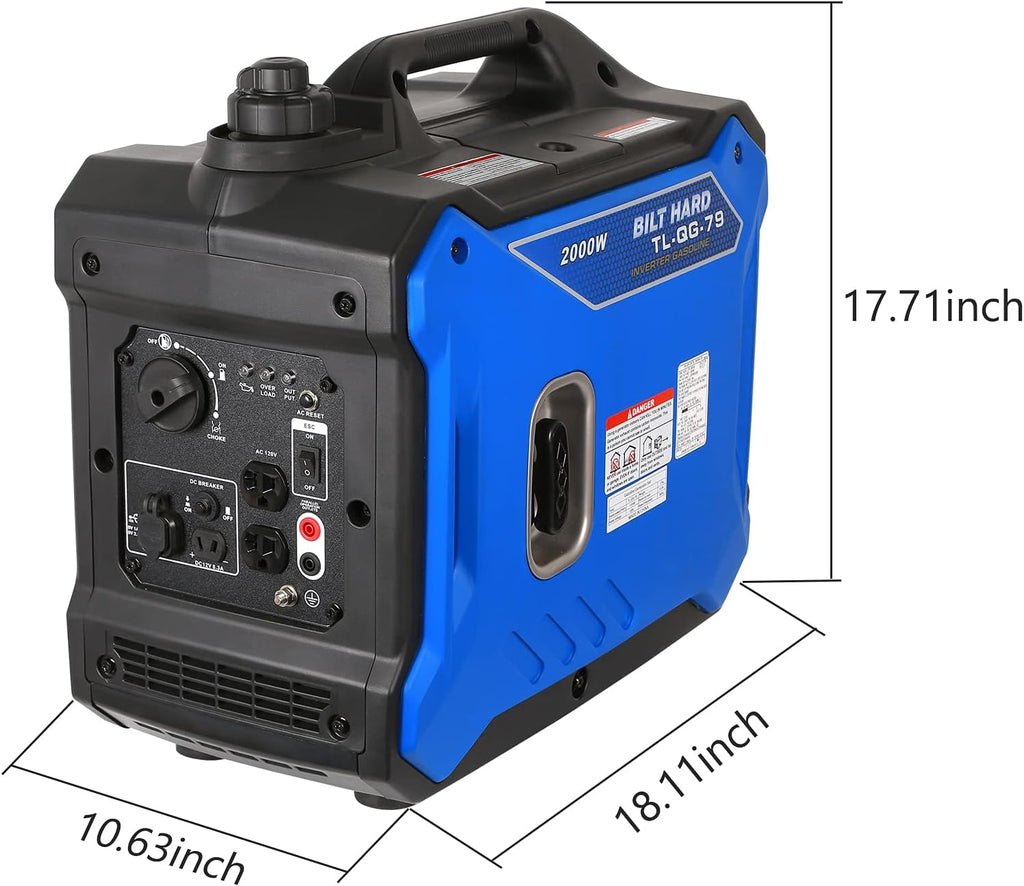 Portable Inverter Generator 2000 Watt Quiet Gas Powered for Camping Home Emergency a7