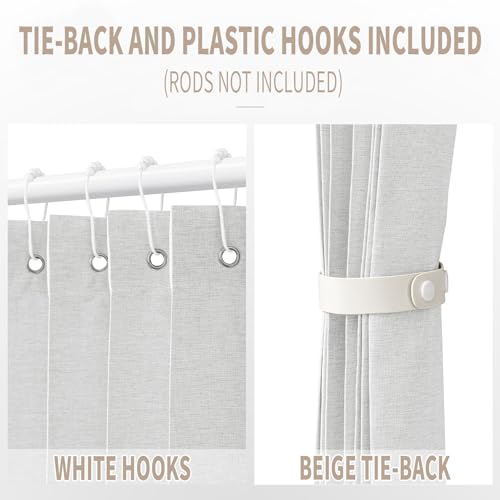 Accordion Style Door Curtain for Doorways, 1 Panel with Tieback, Beige, 52x78 C598
