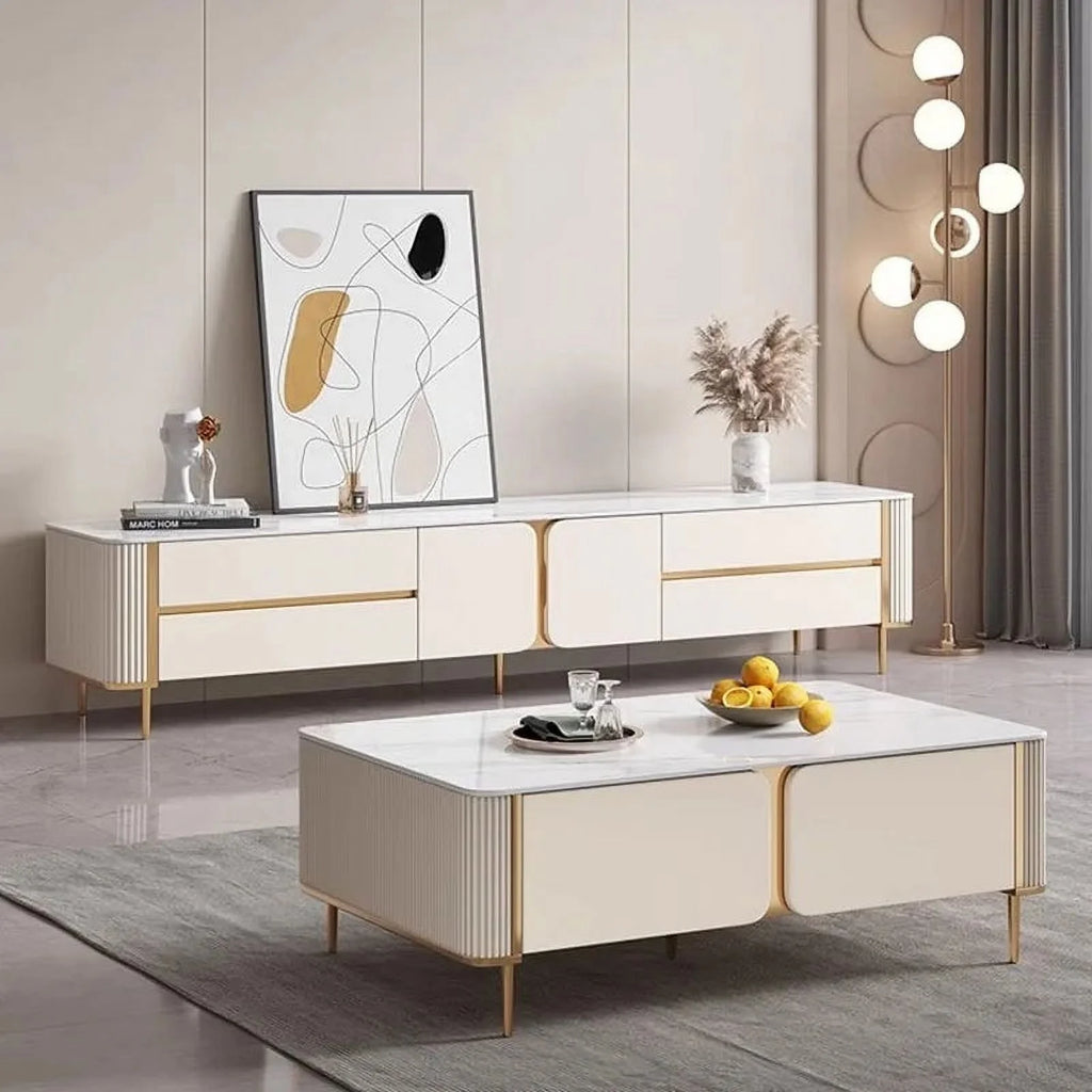 White TV Stand Display Cabinet Unit Modern Console Table U9290