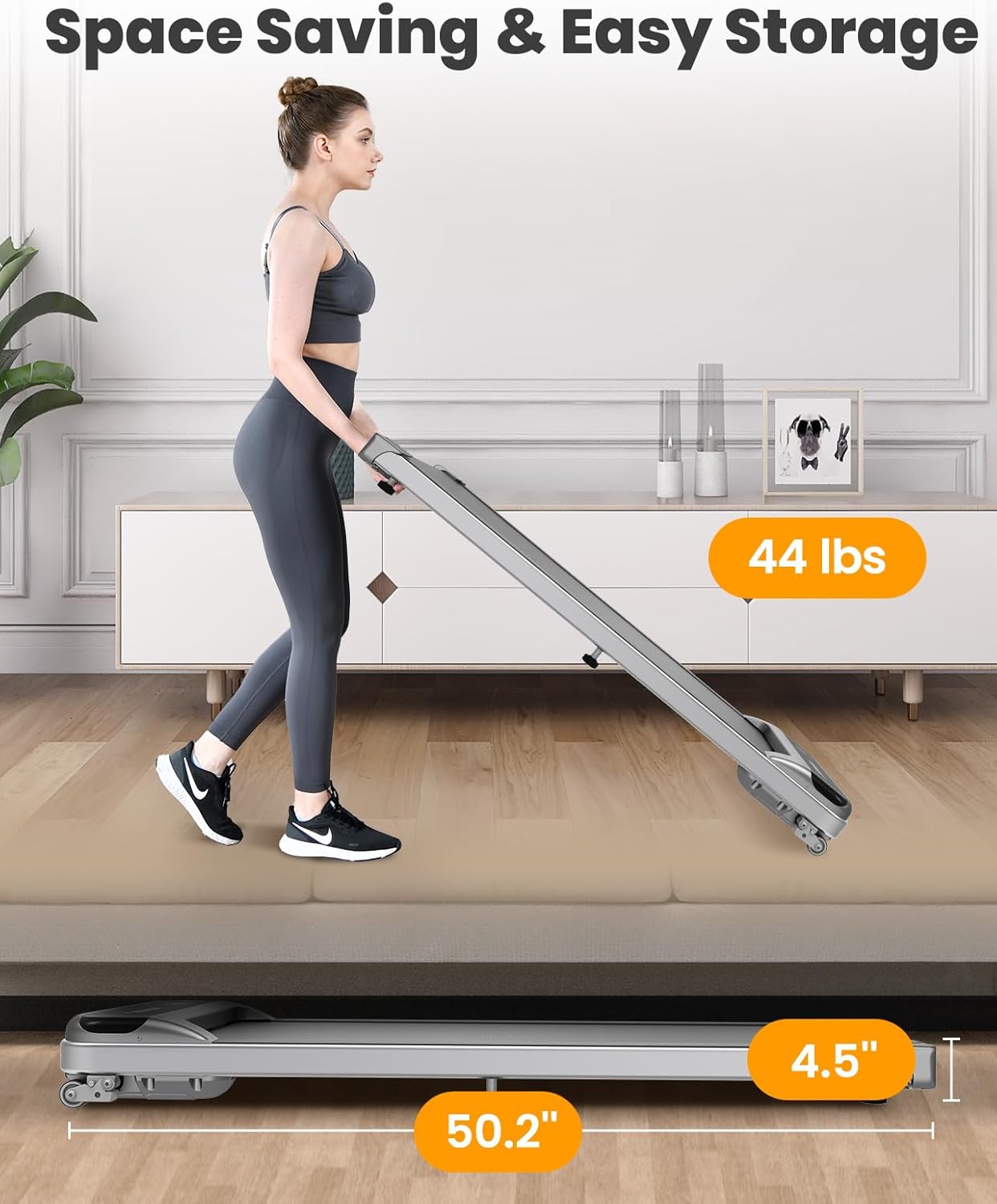 Walking Pad Treadmill for Home Office Remote Control k7m