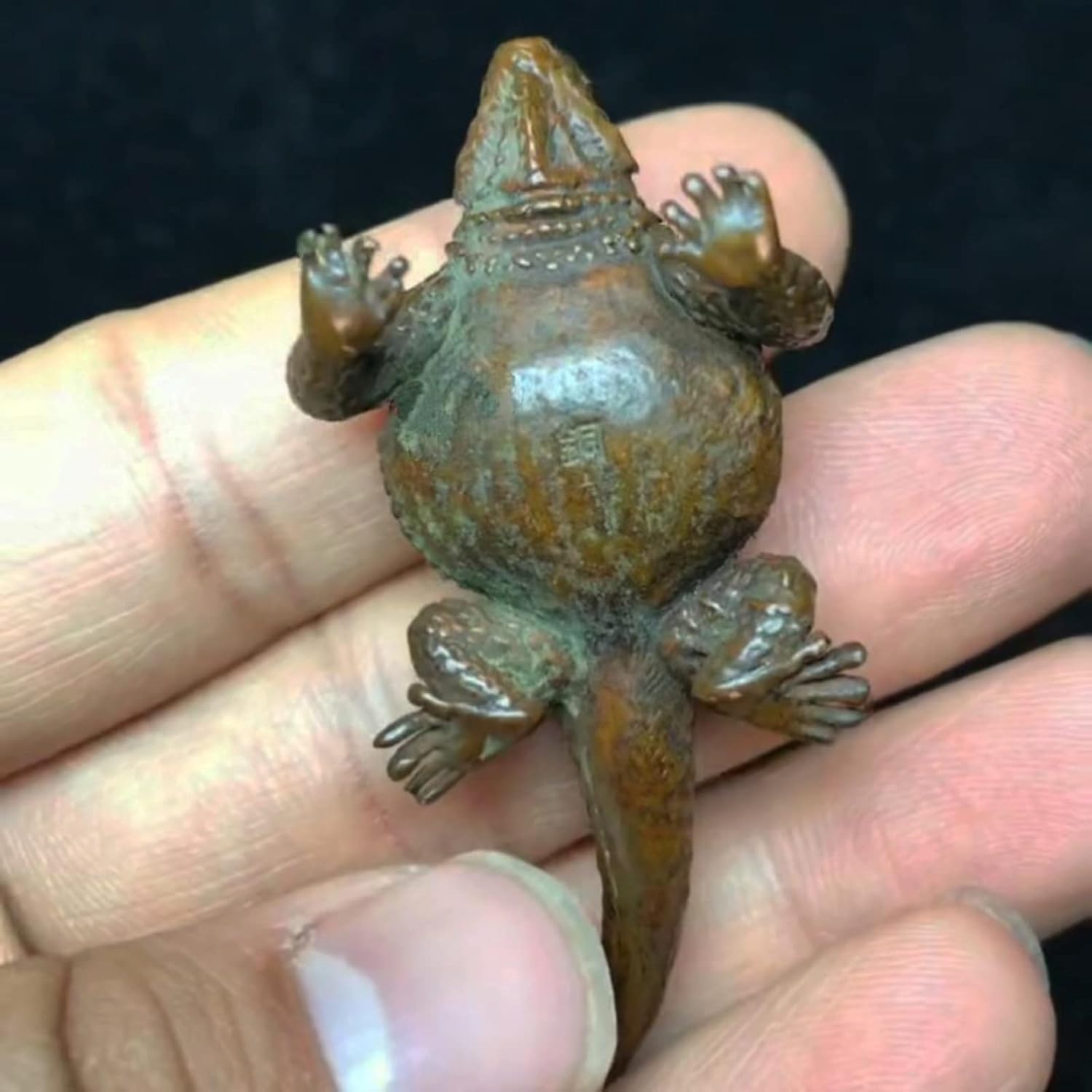 Brass Lizard Sculpture Gecko Figurine Decor A7