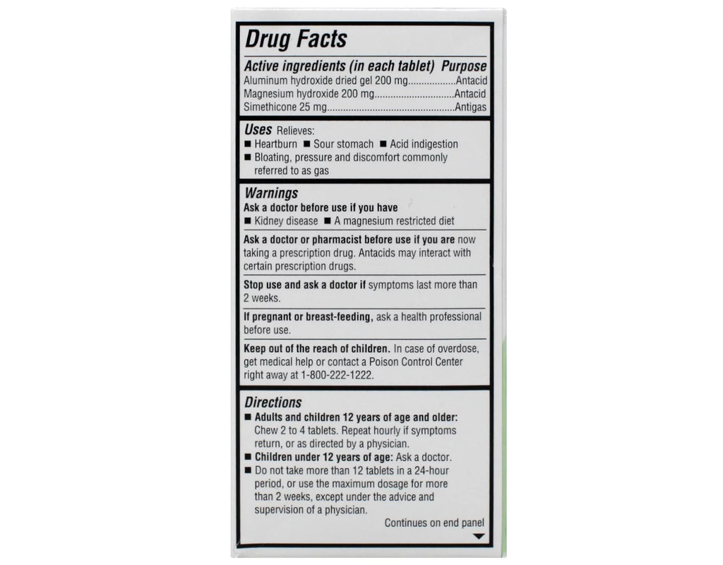 Gelusil Antacid/Anti-Gas Tablets Cool Mint, 100 Tablets (6 Pack) C829871