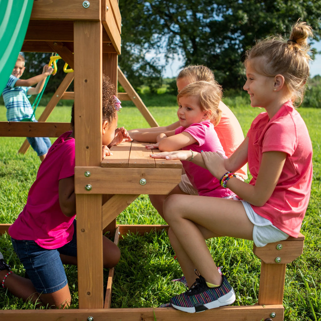 Cedar Wood Playset Swing Set k7