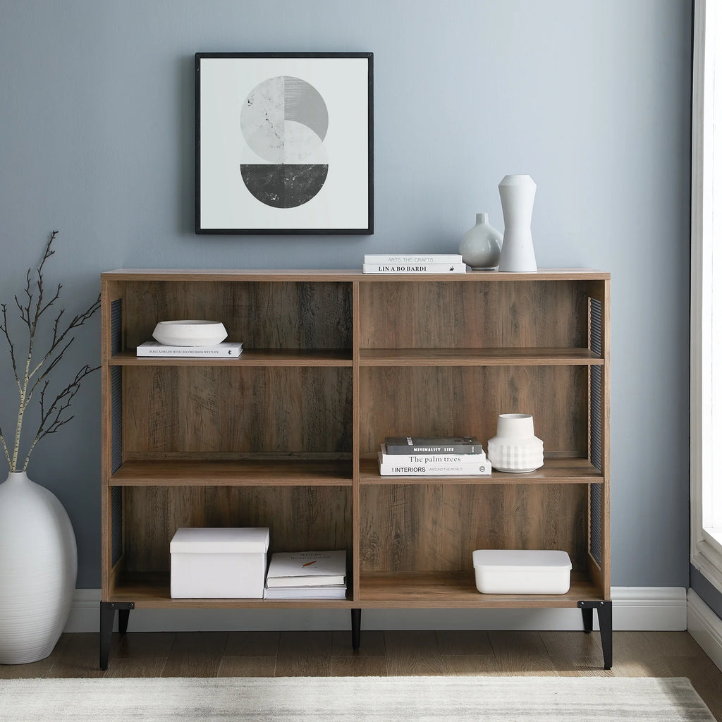 Walker Edison Designs Jeremy 6-Shelf Reclaimed Bookcase Barnwood X8525