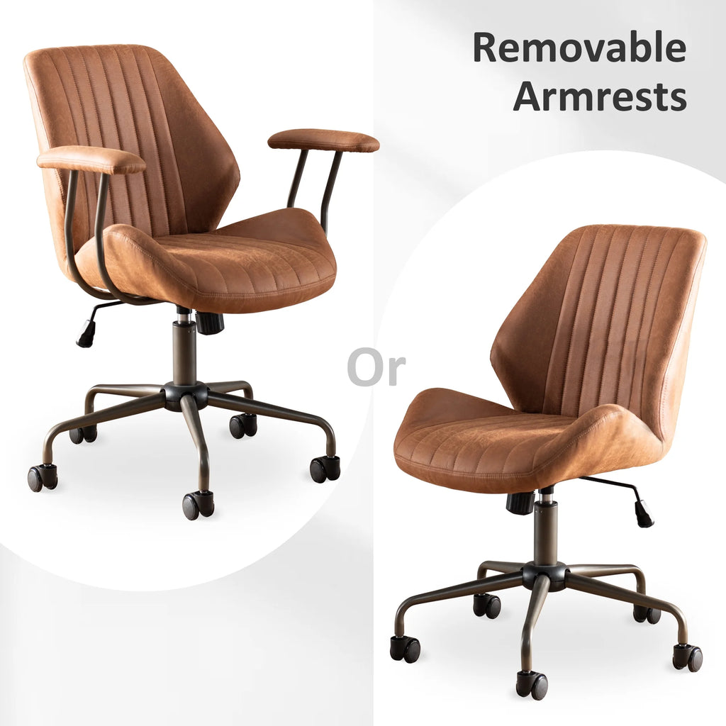 Ovios Ergonomic Office Chair with Lumbar Support, Suede Fabric J4512