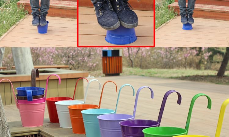 Hanging Flower Pots for Indoor Outdoor Plants with Hooks 5 Pack Black k7m