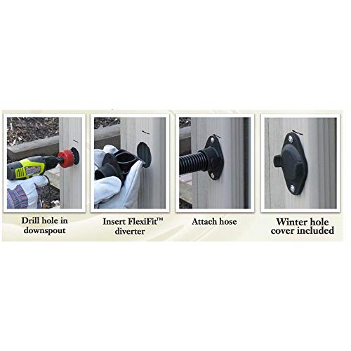Rain Wizard 50 Gallon Rain Barrel with Diverter Kit - Black E10421