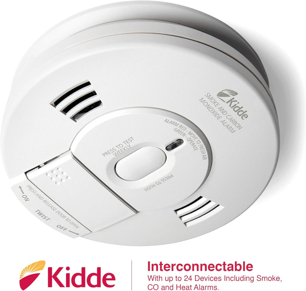 Kidde AC Photoelectric Smoke and Carbon Monoxide Detector Alarm, Hardwired with Battery Backup V21790