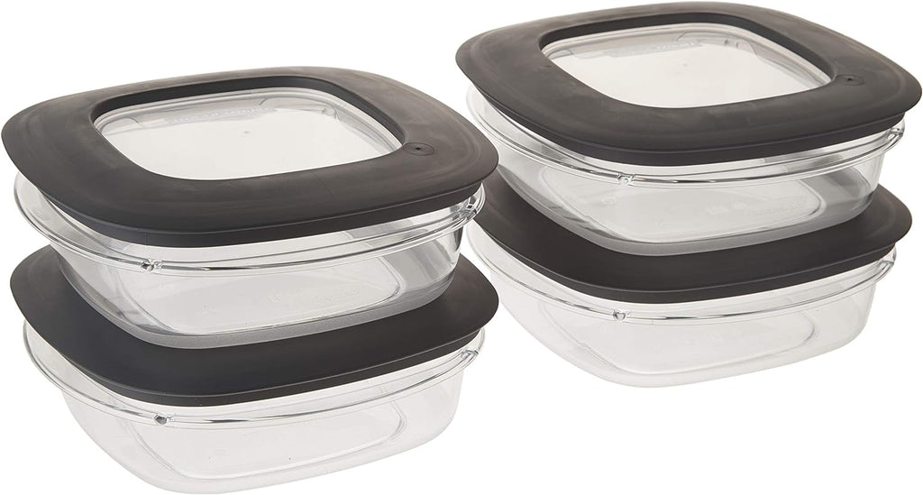 Rubbermaid Premier Food Storage Container, 3 Cup, Grey (4 Pack)