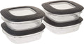 Rubbermaid Premier Food Storage Container, 3 Cup, Grey (4 Pack)