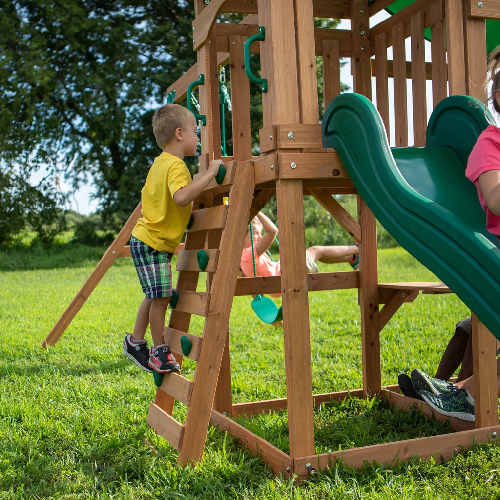 Cedar Wood Playset Swing Set k7