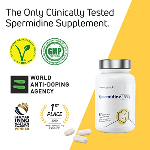 Spermidine Supplement Plant-Based Wheat Germ Extract Zinc 60 Capsules k7