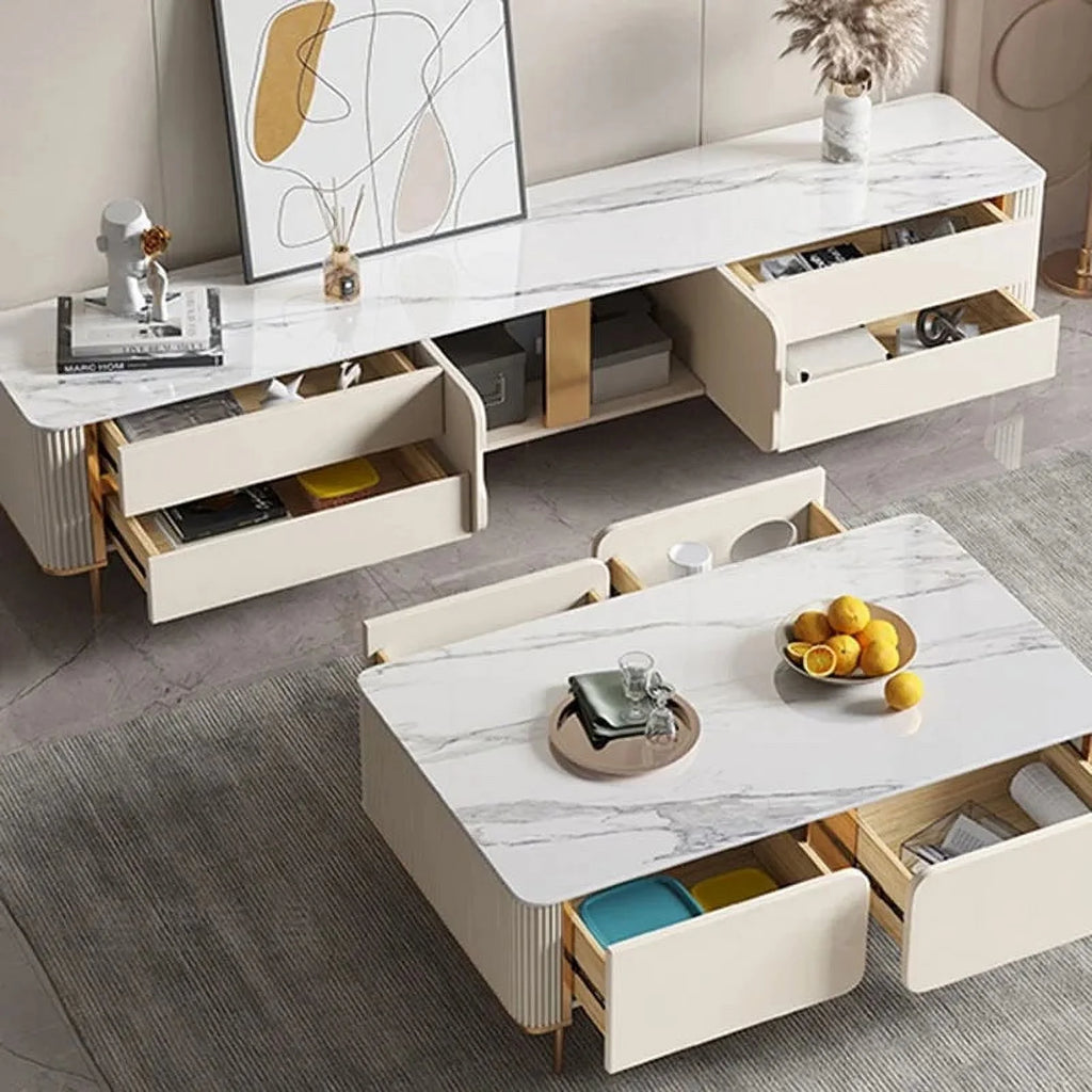 White TV Stand Display Cabinet Unit Modern Console Table U9290