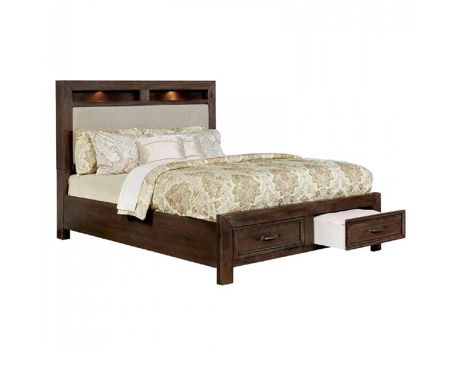 Tywyn Transitional Dark Oak Solid Wood King Bedroom Set 5pcs S7576