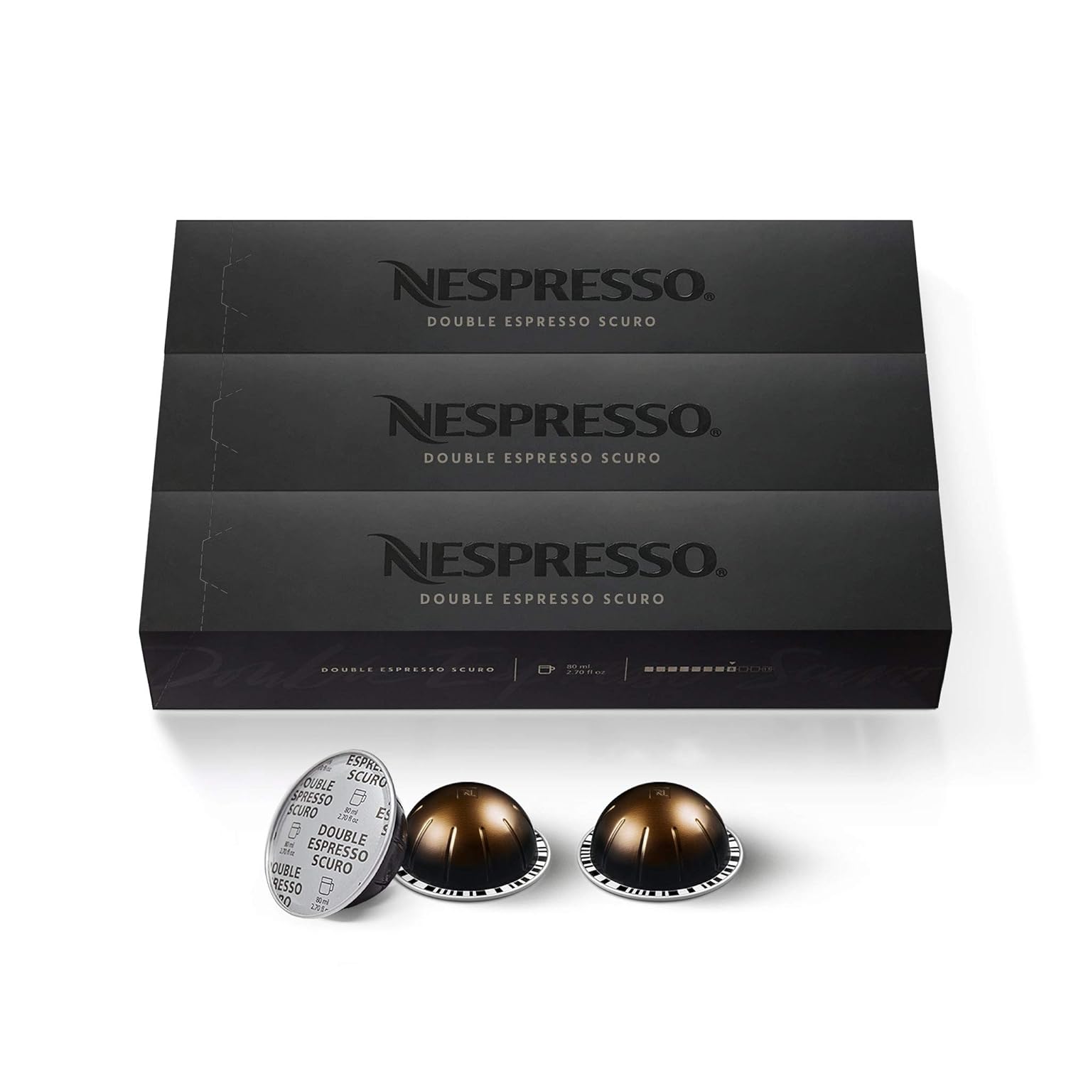 Nespresso VertuoLine Coffee Capsule Bundle - Melozio and Double Espresso Scuro N126