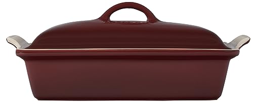 Le Creuset Stoneware Heritage Covered Rectangular Casserole, 4 qt., Rhone V7947