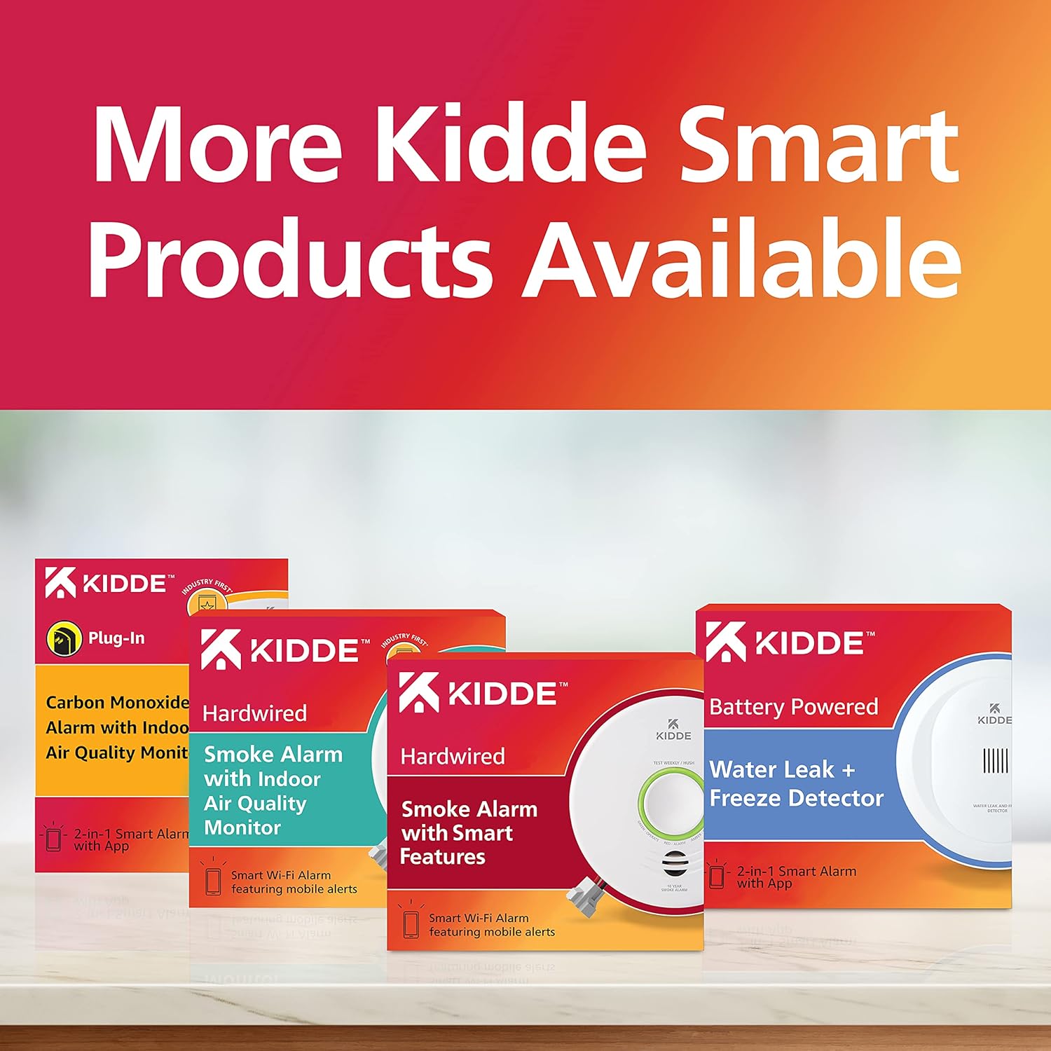 Kidde Smart Smoke Detector & Indoor Air Quality Monitor, WiFi, Hardwired W620