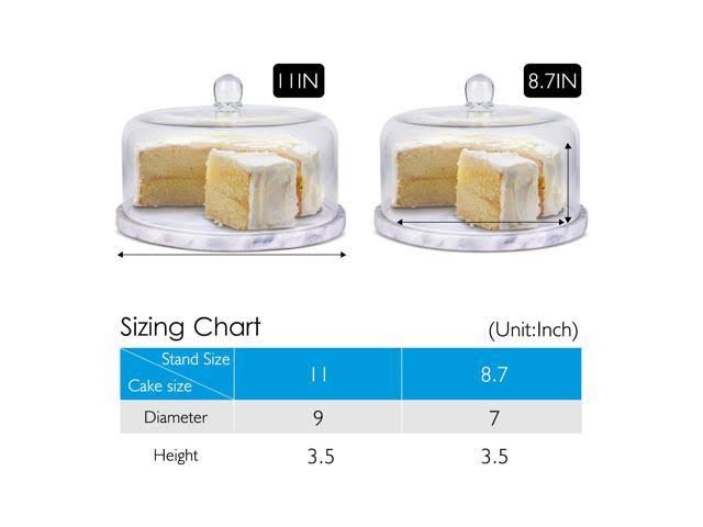 Marble Cake Stand with Glass Cover Dome and Serving Platter a7