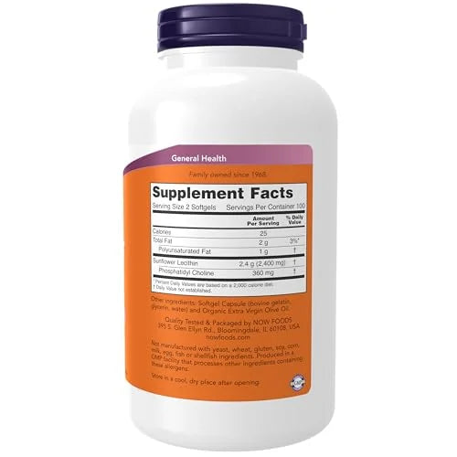 Sunflower Lecithin 1200 mg Non-GMO Softgels, 200 Count R5124