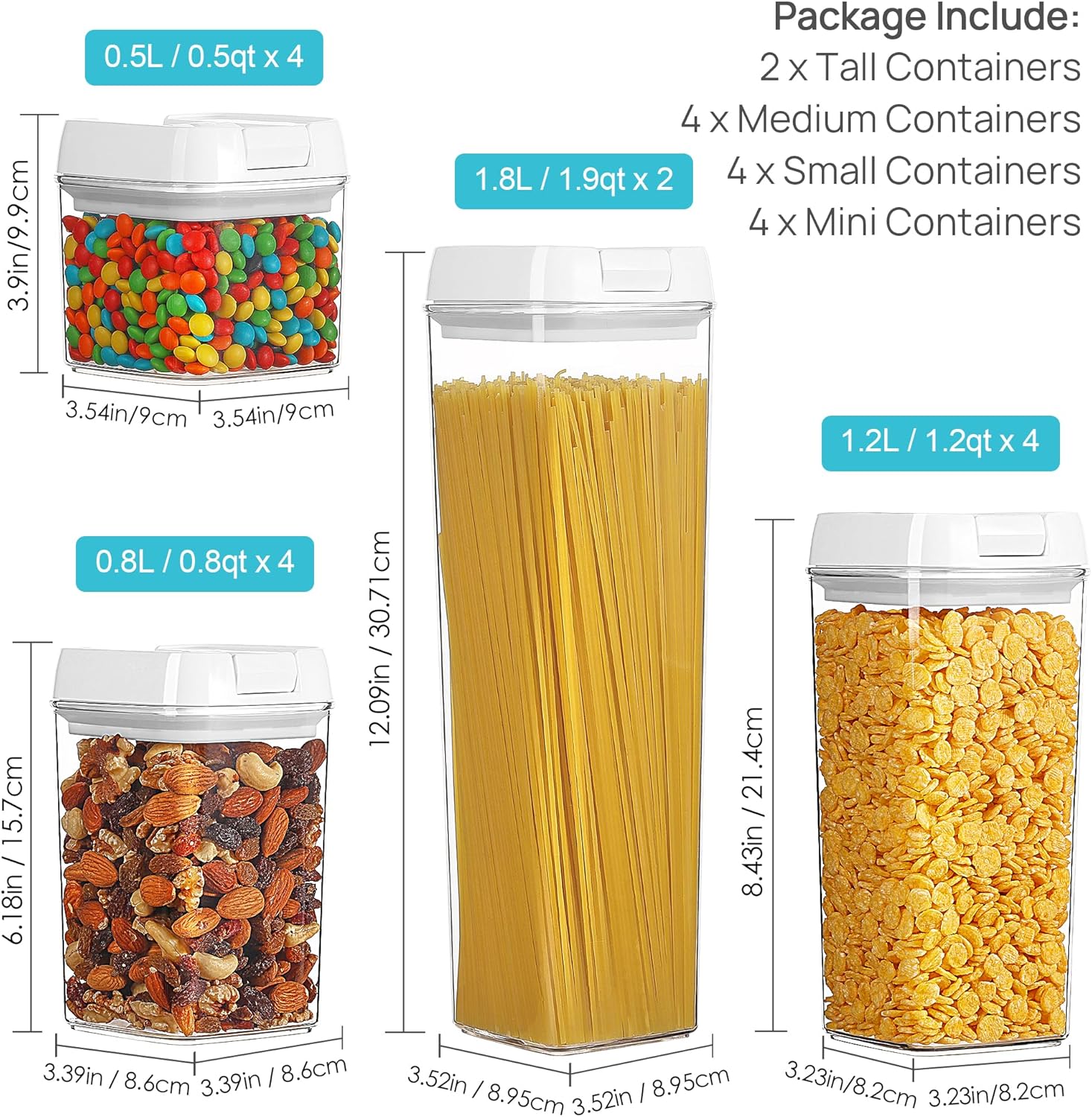 Vtopmart 14 PCS Airtight Food Storage Containers Set with Easy Lock Lids O464