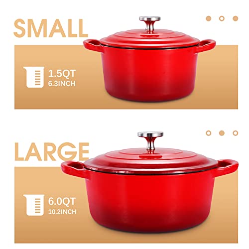 6QT Enamel Cast Iron Dutch Oven with Lid, Blue S9989