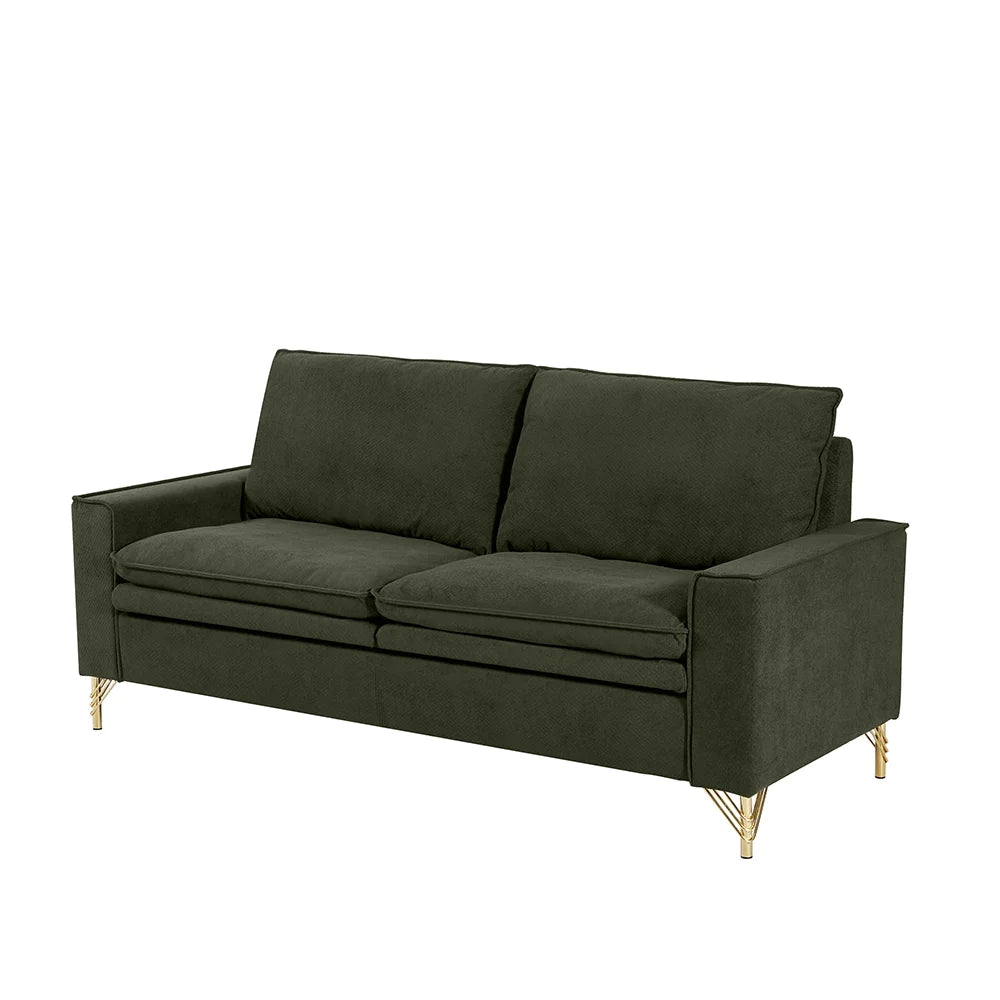 HUTWIFE 78-inch Mid-Century 2-Seat Loveseat Couch with Metal Legs R6166