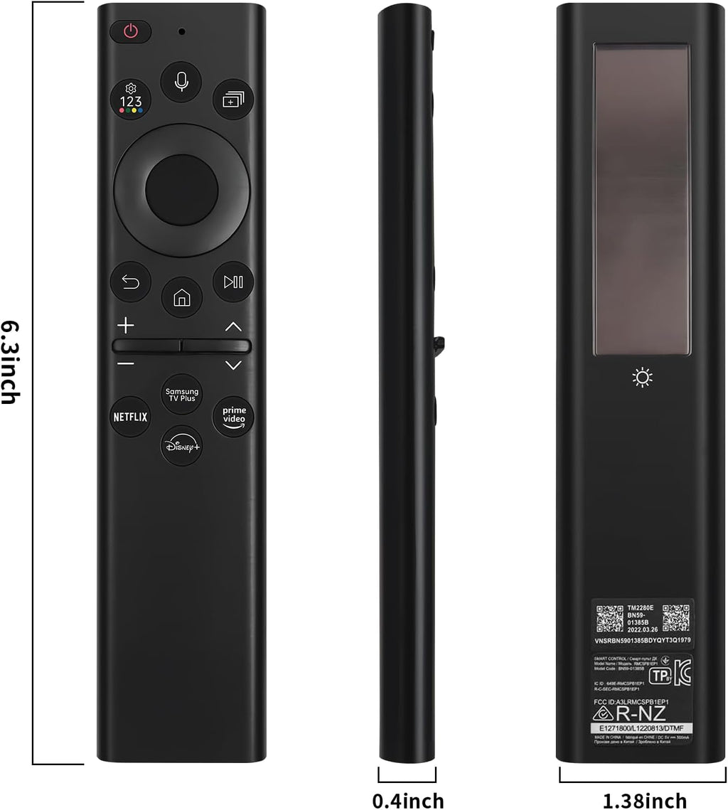 BN59-01385A Samsung Solar Voice Remote for 2021-2022 Neo LED Smart TV, Black J325