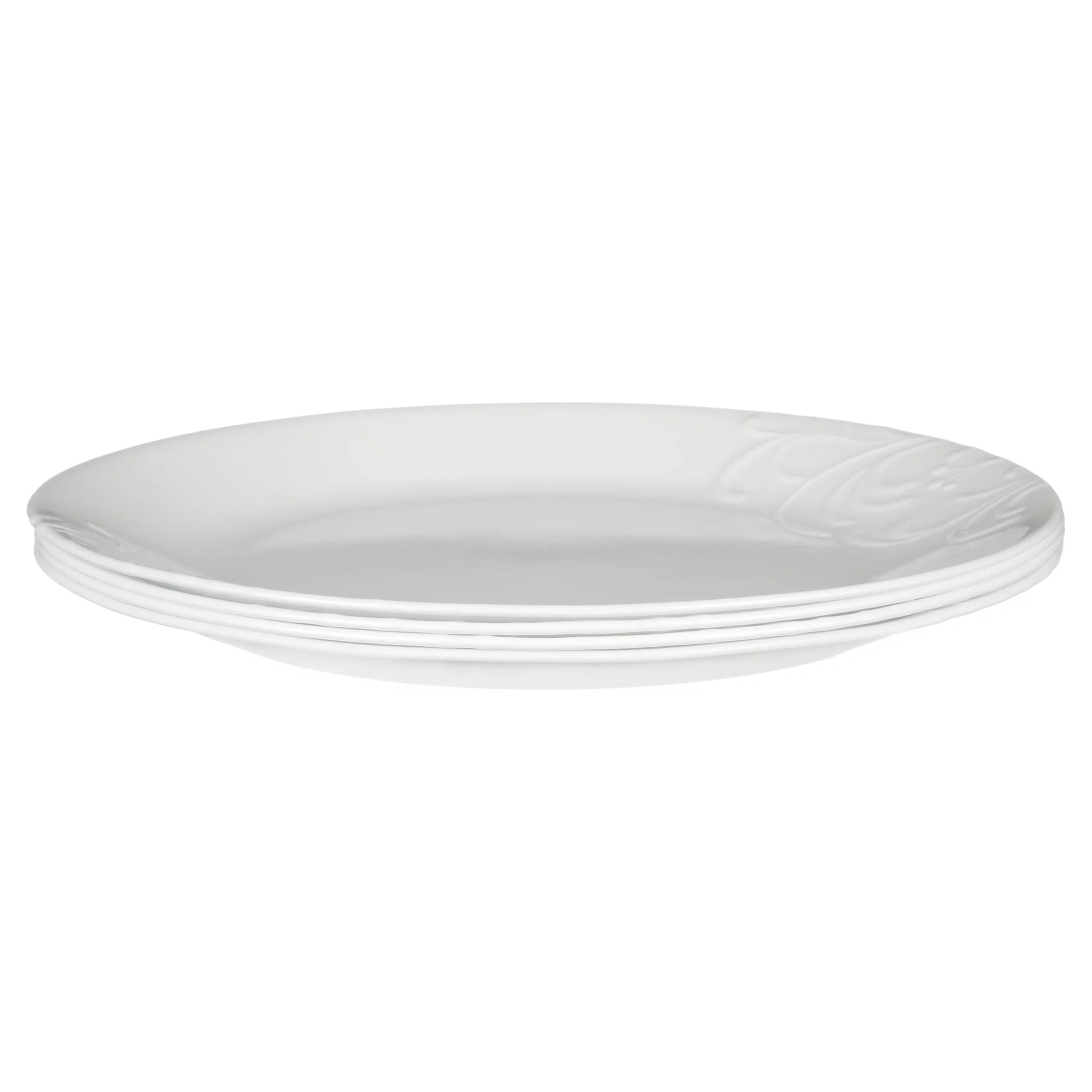 Corelle Madeline Embossed 12-Piece White Dinnerware Set J548316