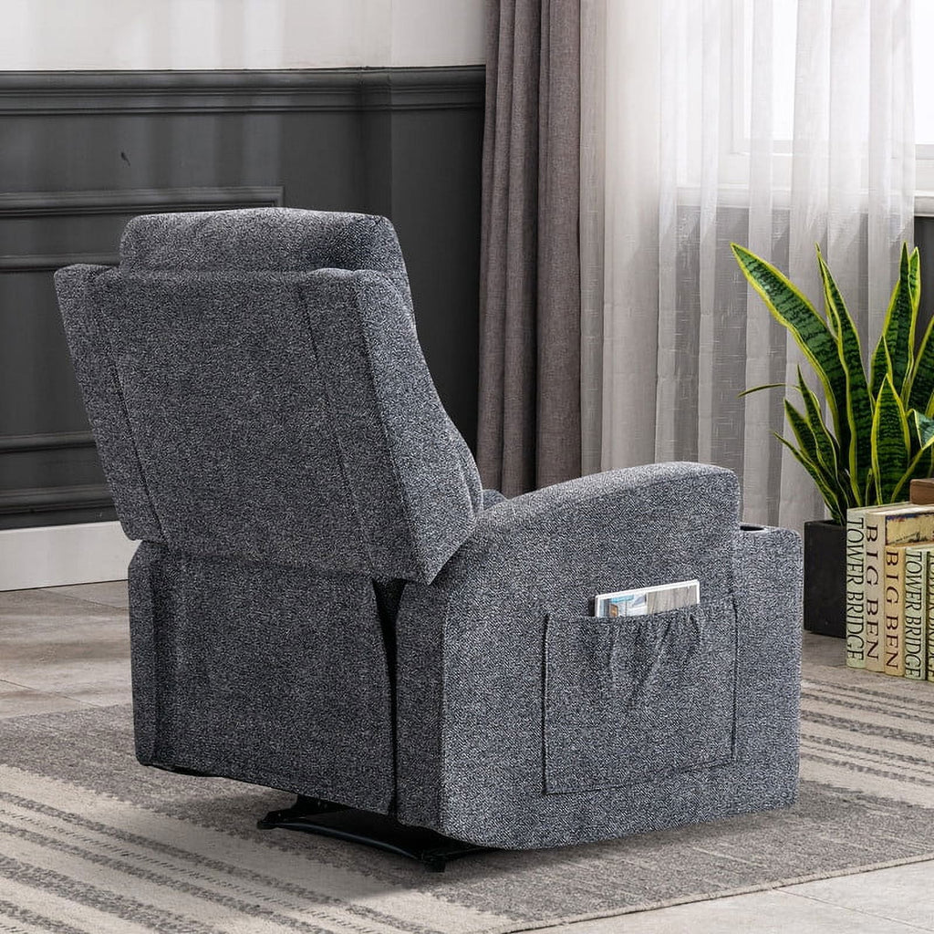 Ebello Design Manual Massage Recliner Chair with Heat, Side Pockets and Cup Holders K136598