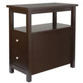 Chairside End Table with 2 Drawer and Shelf Narrow Stand for Living Room