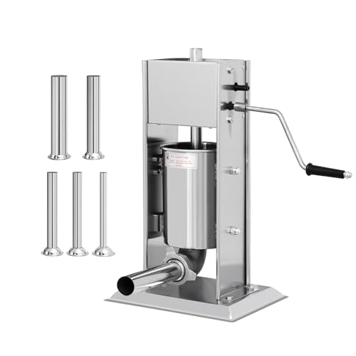 Vertical Sausage Stuffer 7L Stainless Steel with 5 Stuffing Tubes P4239