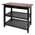 Kitchen Island with Solid Wood Top