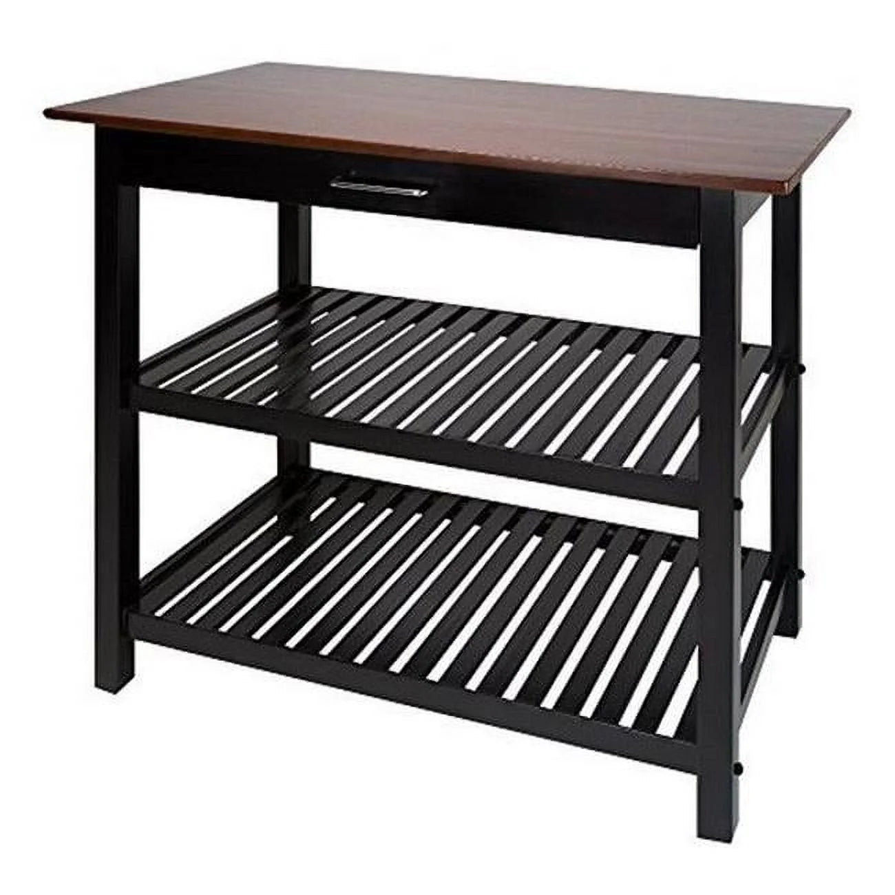 Kitchen Island with Solid Wood Top